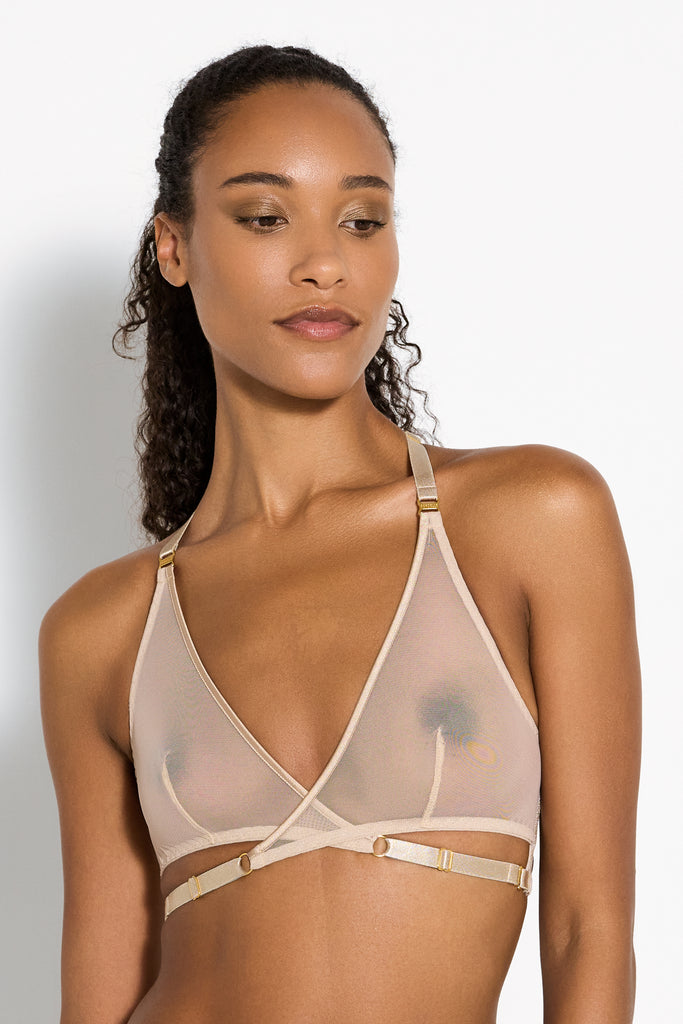 Signature Mesh Wrap Bra