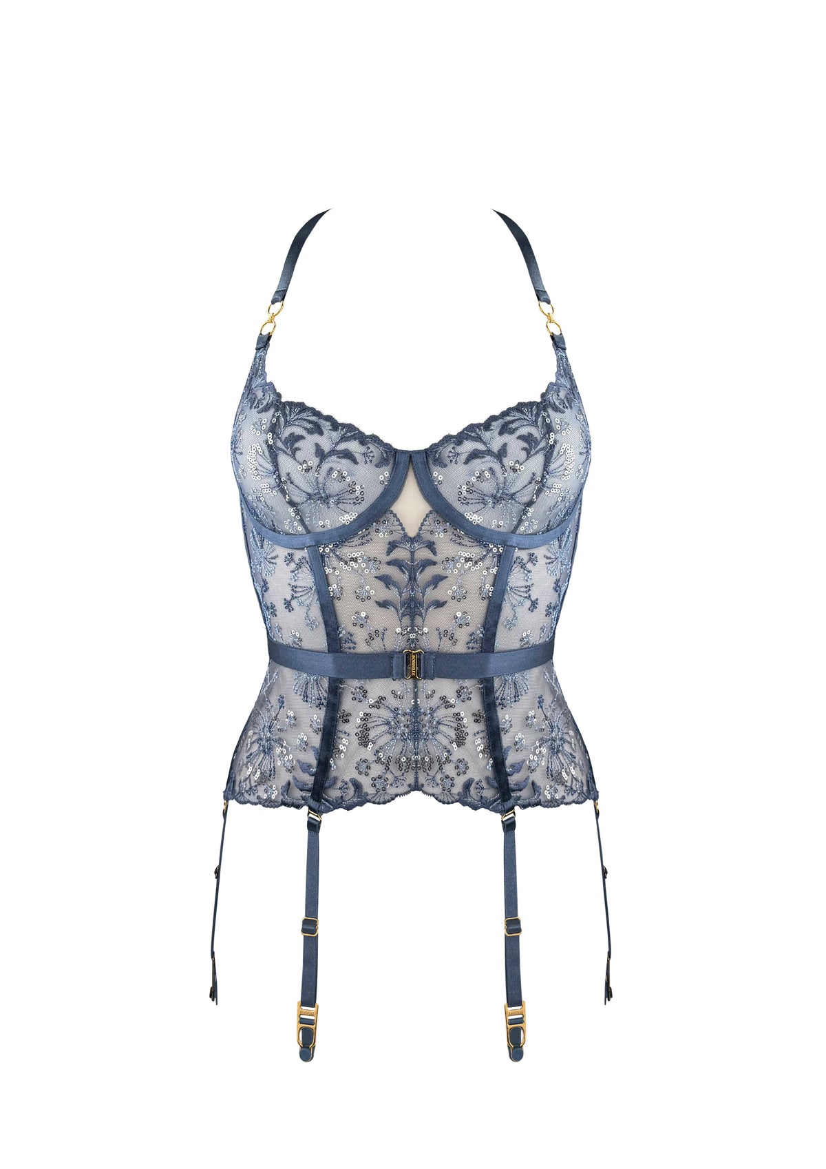 Theia Basque Denim | Blue Lace Lingerie – Bordelle Europe